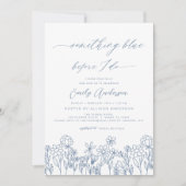 Etwas Blue Wildblume Brautparty Einladung (Vorderseite)