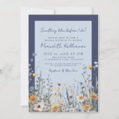 Etwas Blue Wildblume Brautparty Einladung (Vorderseite)