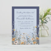 Etwas Blue Wildblume Brautparty Einladung (Stehend Vorderseite)