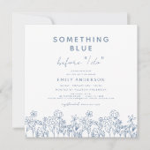 Etwas Blue Wildblume Brautparty Einladung (Vorderseite)