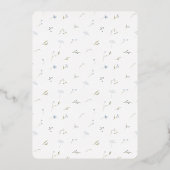 Etwas Blue Wildblume Brautparty Folieneinladung (Rückseite)