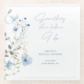 Etwas Blue Wildblume Brautparty Glasuntersetzer (Vorderseite)