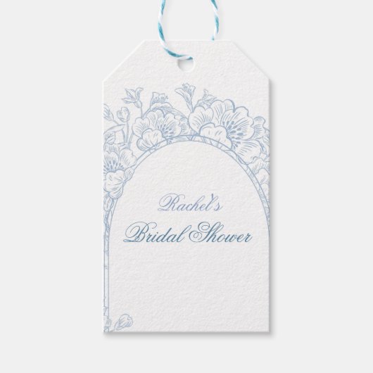 Etwas Blue Wildblume Bridal Dusche Einladung Geschenkanhänger (Vorderseite)