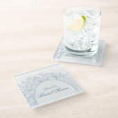 Etwas Blue Wildblume Bridal Dusche Einladung Glasuntersetzer (Schrägansicht)