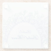 Etwas Blue Wildblume Bridal Dusche Einladung Glasuntersetzer (Rückseite)