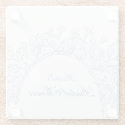 Etwas Blue Wildblume Bridal Dusche Einladung Glasuntersetzer (Rückseite)