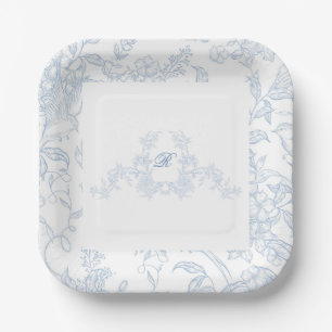 Etwas Blue Wildblume Bridal Dusche Einladung Pappteller