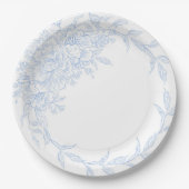 Etwas Blue Wildblume Bridal Dusche Einladung Pappteller (Vorderseite)