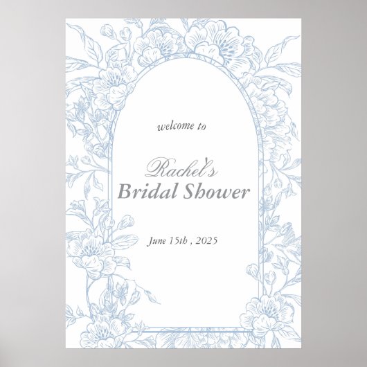 Etwas Blue Wildblume Bridal Dusche Einladung Poster (Vorne)
