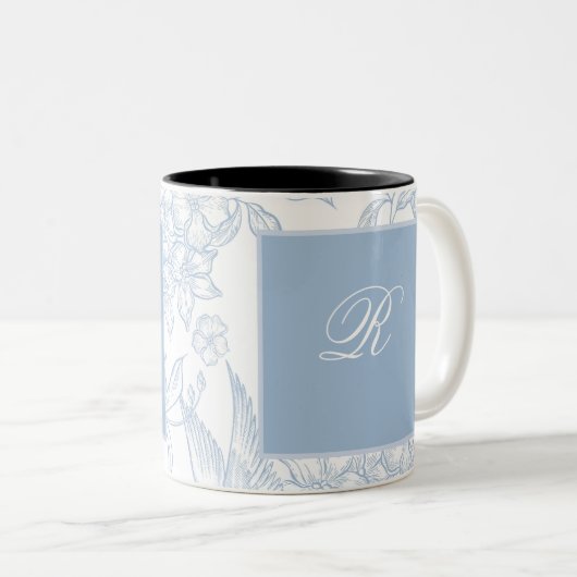 Etwas Blue Wildblume Bridal Dusche Einladung Zweifarbige Tasse (VorderseiteRechts)