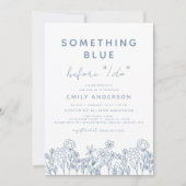 Etwas Blue Wildblume QR Code Brautparty Einladung (Vorderseite)