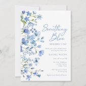 Etwas Blue Wildblume Qr Code Brautparty Einladung (Vorderseite)