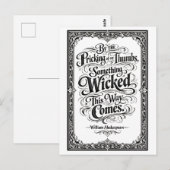 "Etwas Böses kommt daher" Shakespeare Postkarte (Vorne/Hinten)