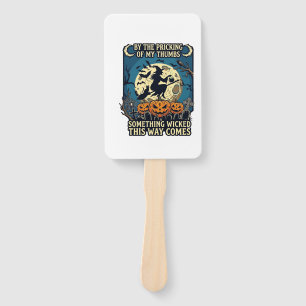 Etwas Böses kommt mit der Hexe Halloween-Kürbis Fächer