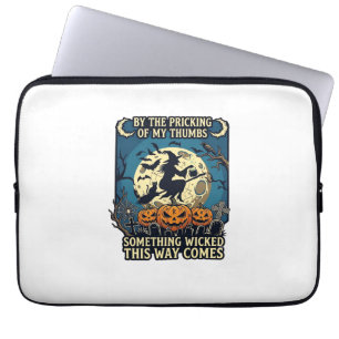Etwas Böses Kommt Mit Hexe Halloween Kürbis Laptopschutzhülle
