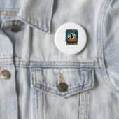 Etwas Böses kommt mit Hexen Halloween Kürbis Button (Beispiel)