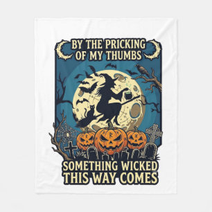 Etwas Böses kommt mit Hexen Halloween Kürbis Fleecedecke