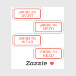 Etwas, das du will, brauchst, anziehst, Weihnachte Aufkleber