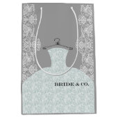 Etwas, das kommt blau ist hier, das Braut-Party Mittlere Geschenktüte (Vorderseite)