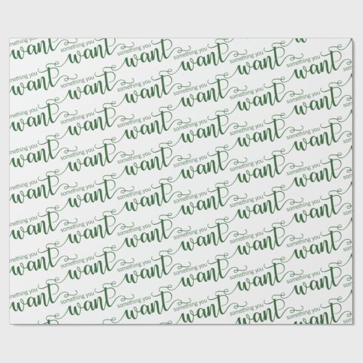 Etwas, das Sie grünes Urlaubsbuch Gewollt haben Geschenkpapier (Flach)