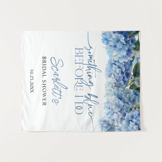 Etwas Elegantes Blue Hydrangea Brautparty Wandteppich (Vorderseite (Horizontal))