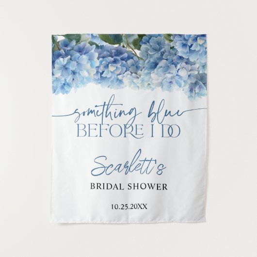 Etwas Elegantes Blue Hydrangea Brautparty Wandteppich (Vorderseite)