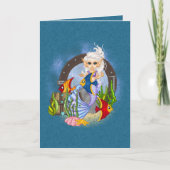 Etwas fischartige Meerjungfrau-Pixel-Kunst Karte (Vorderseite)