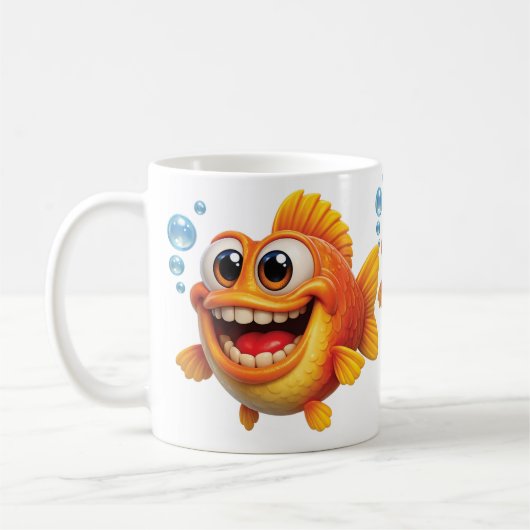 Etwas Fisches Geht Hier Vor Kaffeetasse (Links)