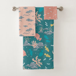 Etwas Fischkinder Badhandtuch Set