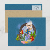 Etwas Fishy Mermaid Pixel Art Postkarte (Vorne/Hinten)