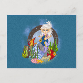 Etwas Fishy Mermaid Pixel Art Postkarte