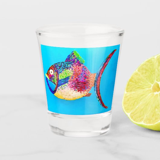 Etwas Fishy Shot Glass Schnapsglas (Vorderseite)
