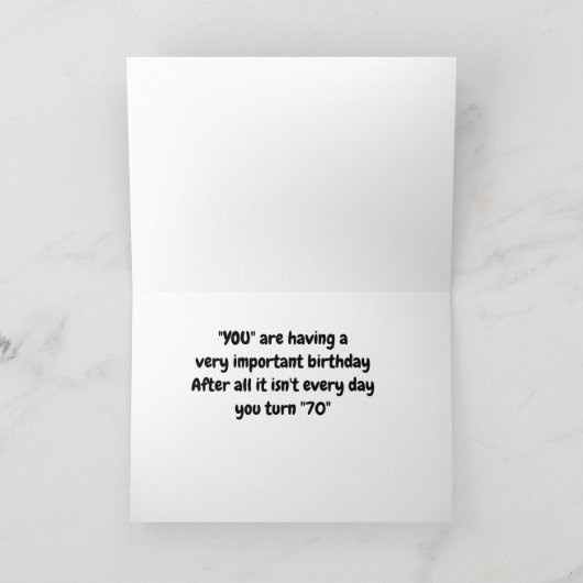 ETWAS FÜR MOO ÜBER SIE SIND *70* KARTE (Innenseite)