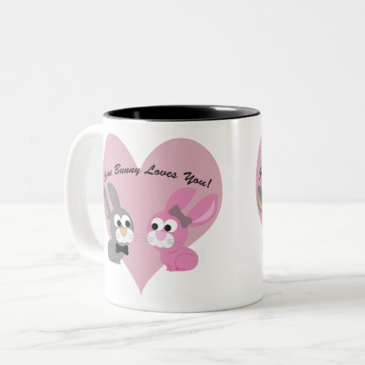 Etwas Häschen Lieben Sie! Zweifarbige Tasse (Vorderseite Links)