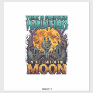 Etwas Heimsuchendes Mond Halloween Zombie Hand Gra Aufkleber
