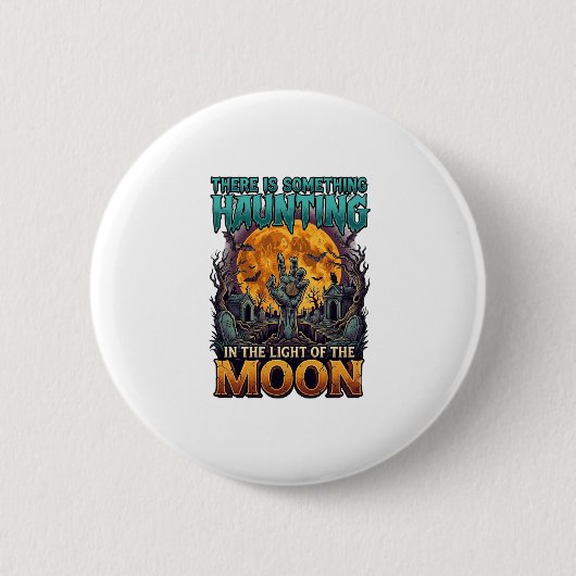 Etwas Heimsuchendes Mond Halloween Zombie Hand Gra Button (Vorderseite)