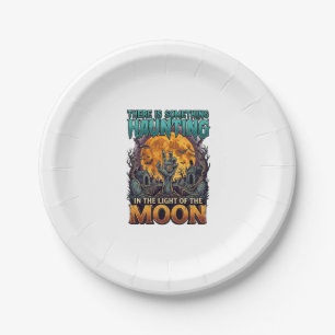 Etwas Heimsuchendes Mond Halloween Zombie Hand Gra Pappteller
