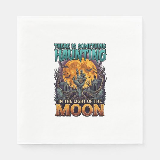 Etwas Heimsuchendes Mond Halloween Zombie Hand Gra Serviette (Vorderseite)