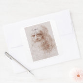Etwas in meinem Kopf, Leonardo da Vincis Portrait Quadratischer Aufkleber (Umschlag)