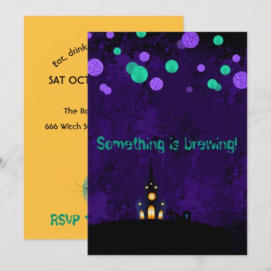 Etwas ist das Brechen von Halloween-Party Einladun Einladung (Vorne/Hinten)