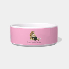 Etwas ist das Brennen von hellrosa Keramik Pet Bow Napf