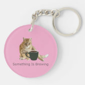 Etwas ist das Brennen von rosa Acrylglas-Schlüssel Schlüsselanhänger (Rückseite)