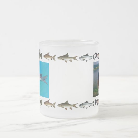 Etwas ist fischartige personalisierte mattierte mattglastasse (Mittel)