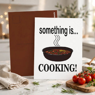 Etwas kocht beim Kochen Postkarte