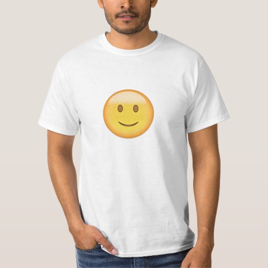Etwas lächelndes Gesicht Emoji T-Shirt (Vorderseite)