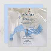 Etwas leihes etwas Blue Wedding Einladung (Vorne/Hinten)