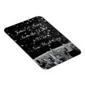 Etwas NYC Skyline #2 Black Wt Heart Save the Date Magnet (Rechte Seite)