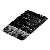 Etwas NYC Skyline #2 Black Wt Heart Save the Date Magnet (Linke Seite)