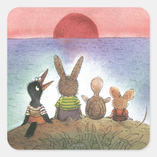 Etwas Rotes Quadratischer Aufkleber (Vorderseite)