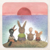 Etwas Rotes Rechteckiger Pappuntersetzer (Vorderseite)